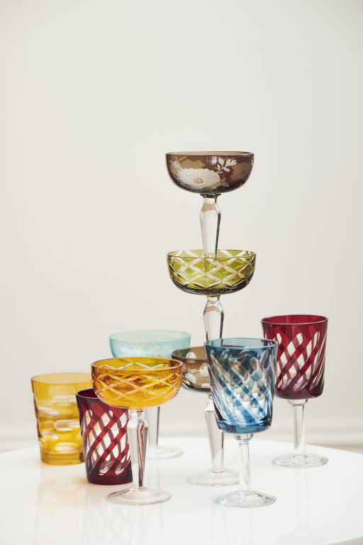 POLSPOTTEN Mulicolour Cuttings Coupe glazen set van 6