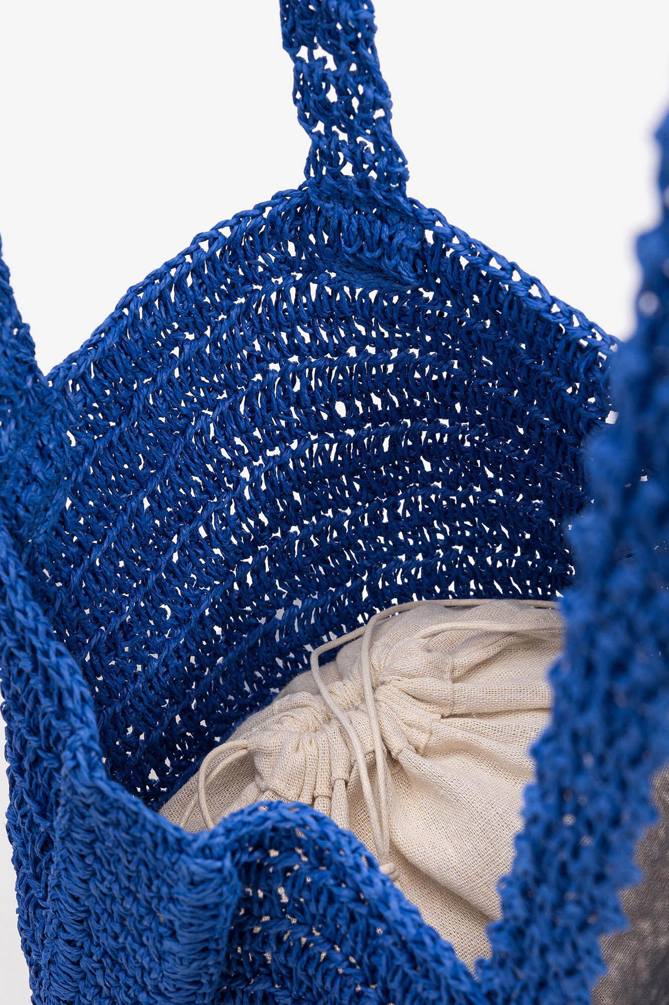 Sacola de compras feita à mão - azul