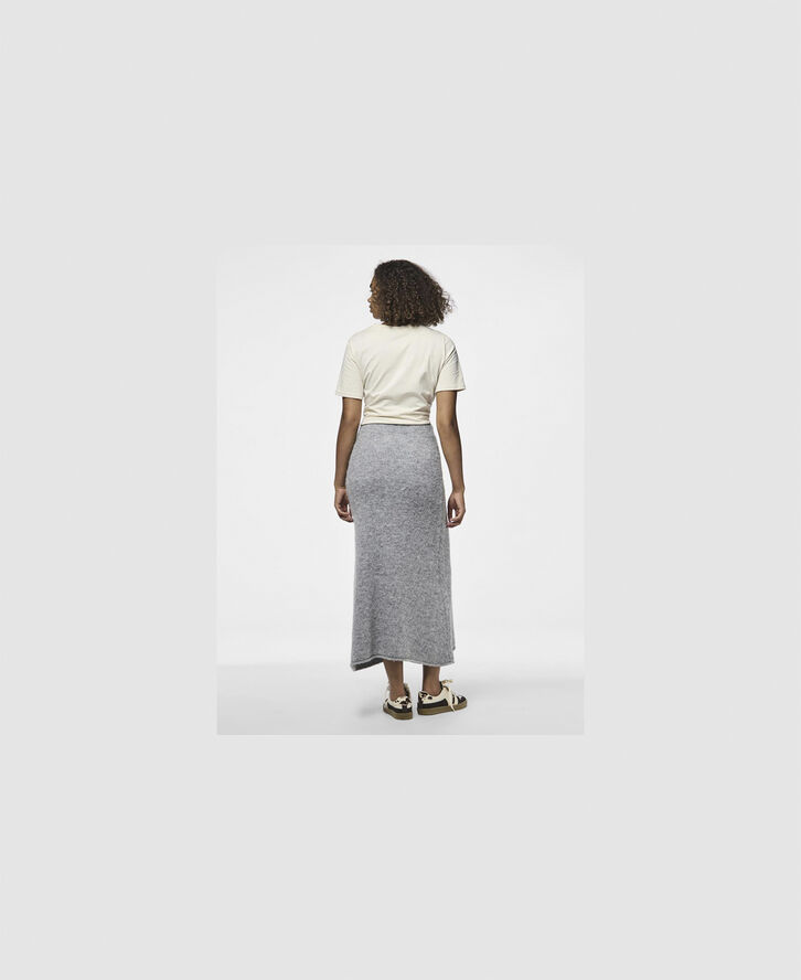Pieces PCPAM HW ANK KNIT SKIRT BC Grå