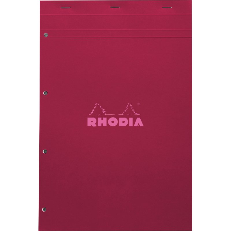 Bloc de bureau Rhodia Couleurs N°20 21 x 31,8 cm agrafé couverture couleur - petits carreaux - 80 feuilles perforés 4 trous