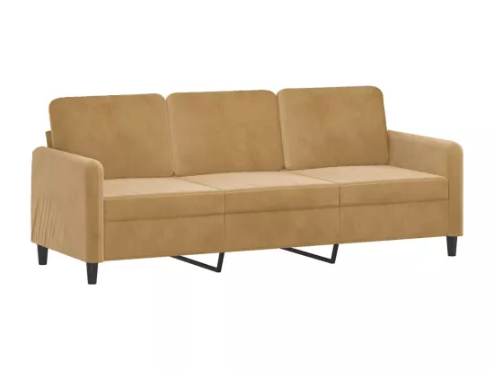 Ensemble de canapés 3 pcs avec coussins marron velours