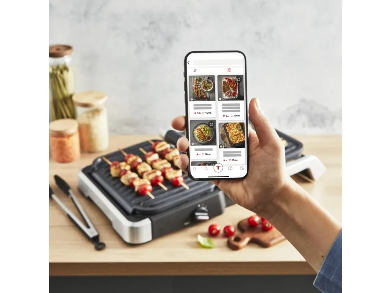 Tefal OptiGrill 2in1 GC773D, Rustfrit stål, Metal, Rektangulær, Knapper, Dreje, Stegeplade, 600 cm²