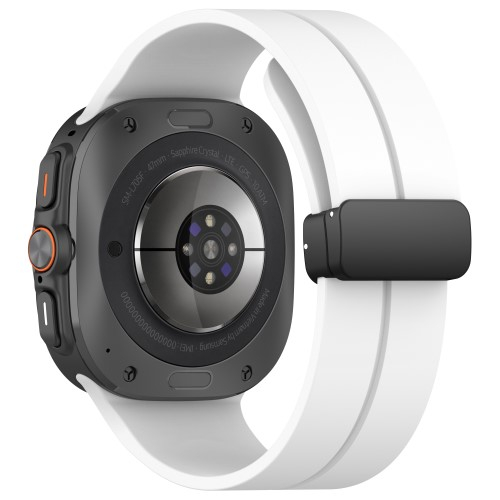 Samsung Galaxy Watch Ultra (47mm) Silikon Armband mit Magnet-Verschluss (Gelenkumfang: 140-215mm) - Weiss