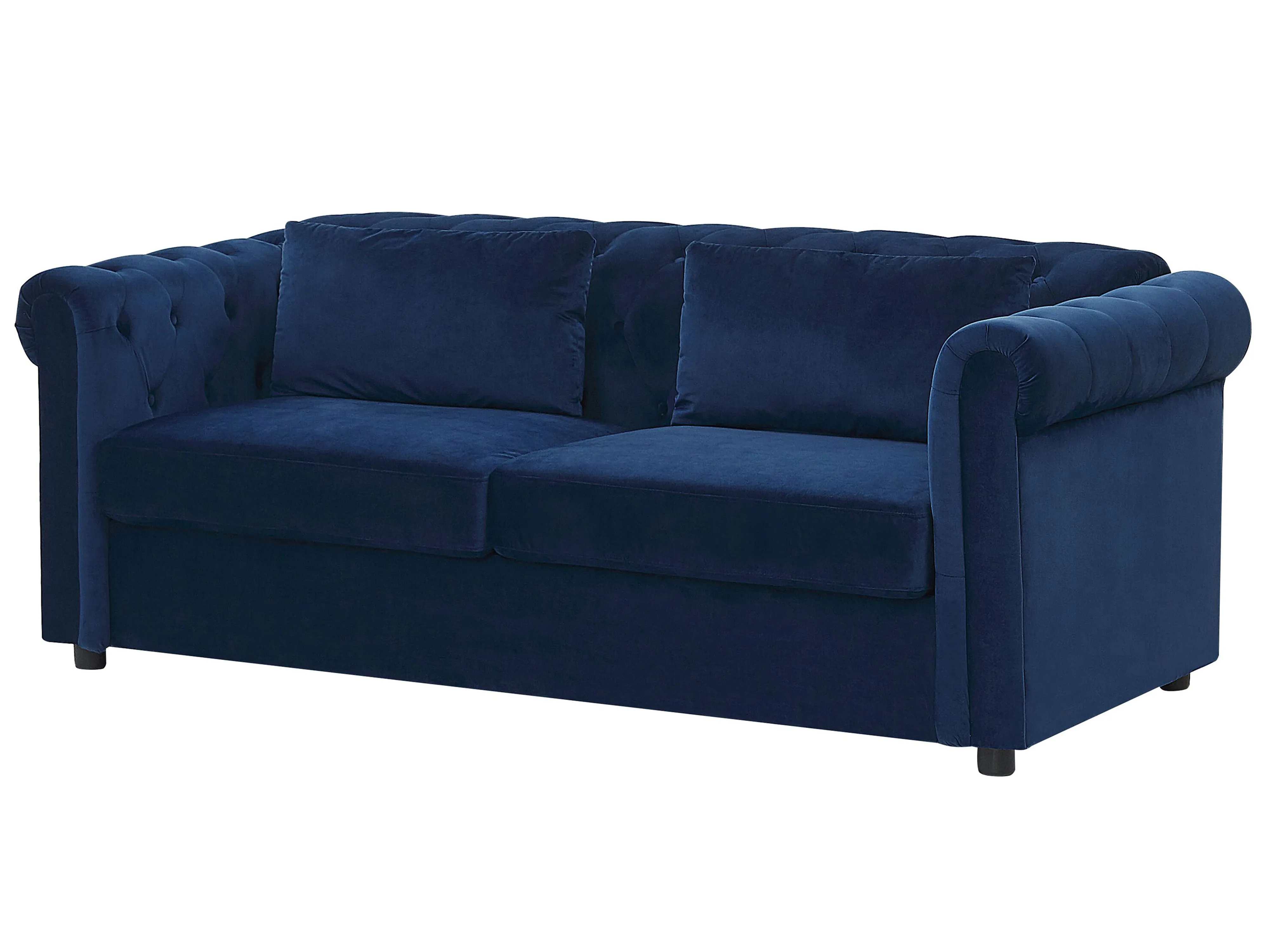 Slaapbank 3-zits CHESTERFIELD Fluweel Blauw