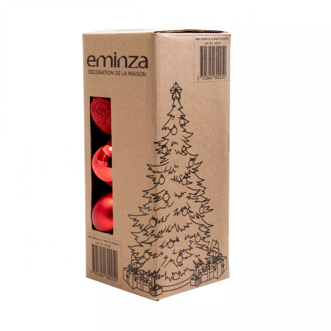 Lot de 30 boules de Noël assorties New Alpine Rouge