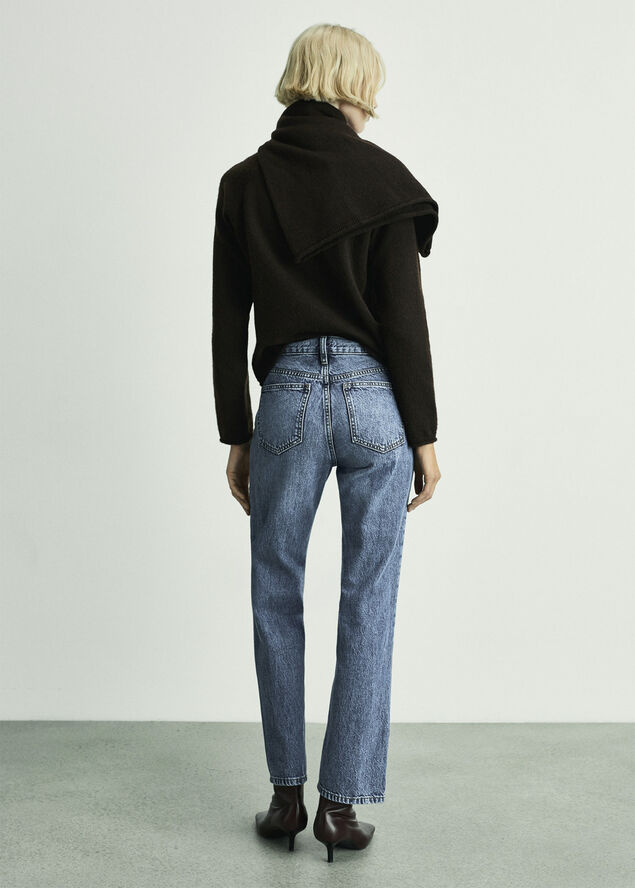 MANGO Matilda medium-rise straight-fit je Open blue