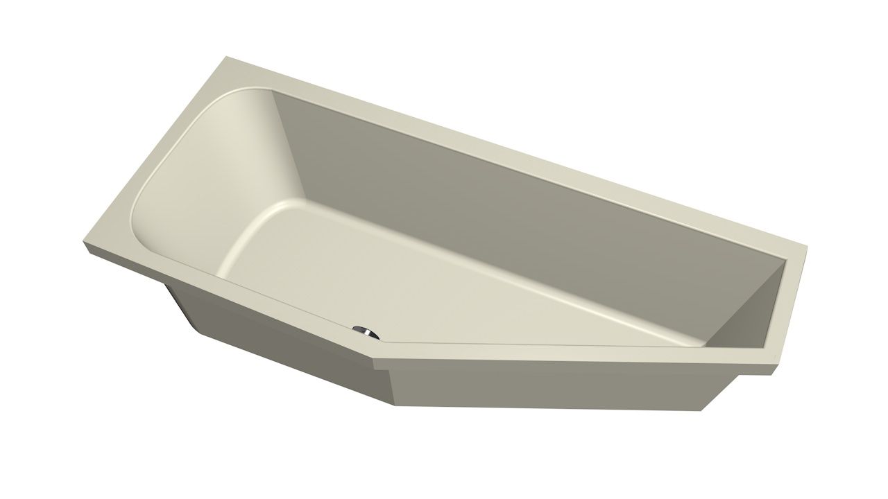 Xenz Lagoon Compact badkuip links 170x75x45cm pergamon