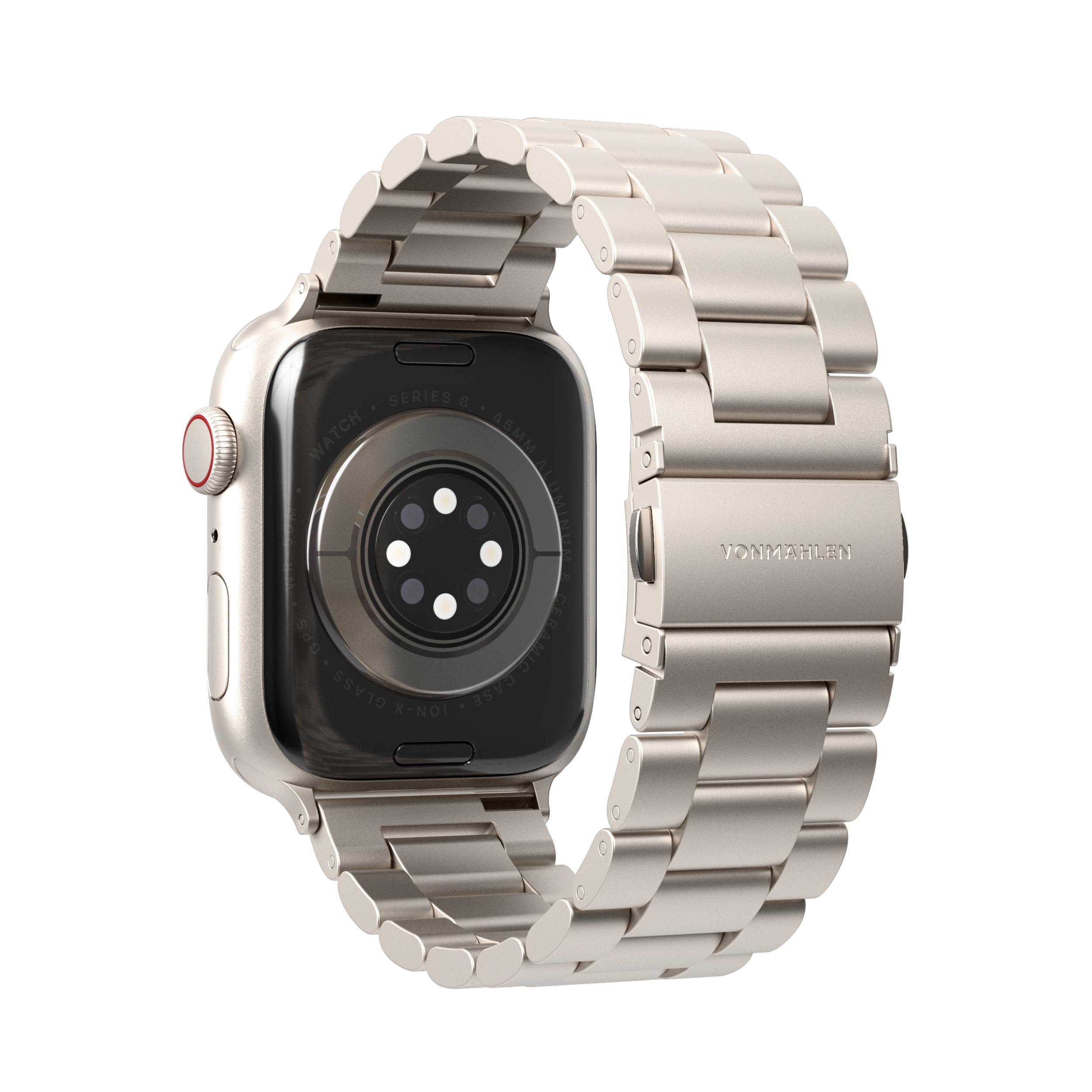 Link Bracelet 2 Apple Watch (42/41/40/38 mm) Edelstahl Gliederarmband mit Faltschliesse (AWS00209) - Champagne
