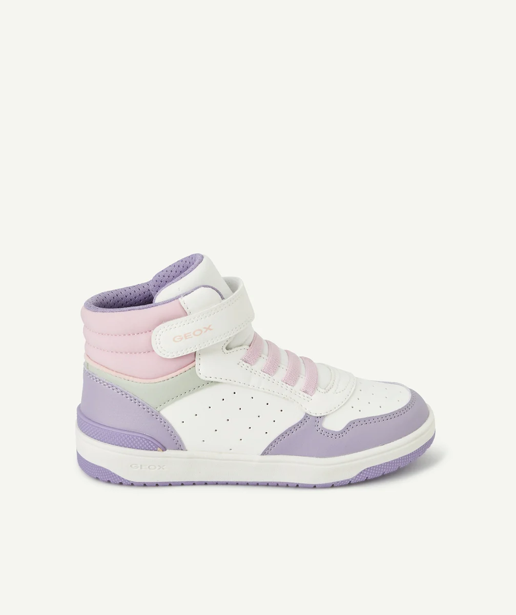 GEOXBASKETS MONTANTES FILLE WASHIBA BLANC ROSE ET VIOLET