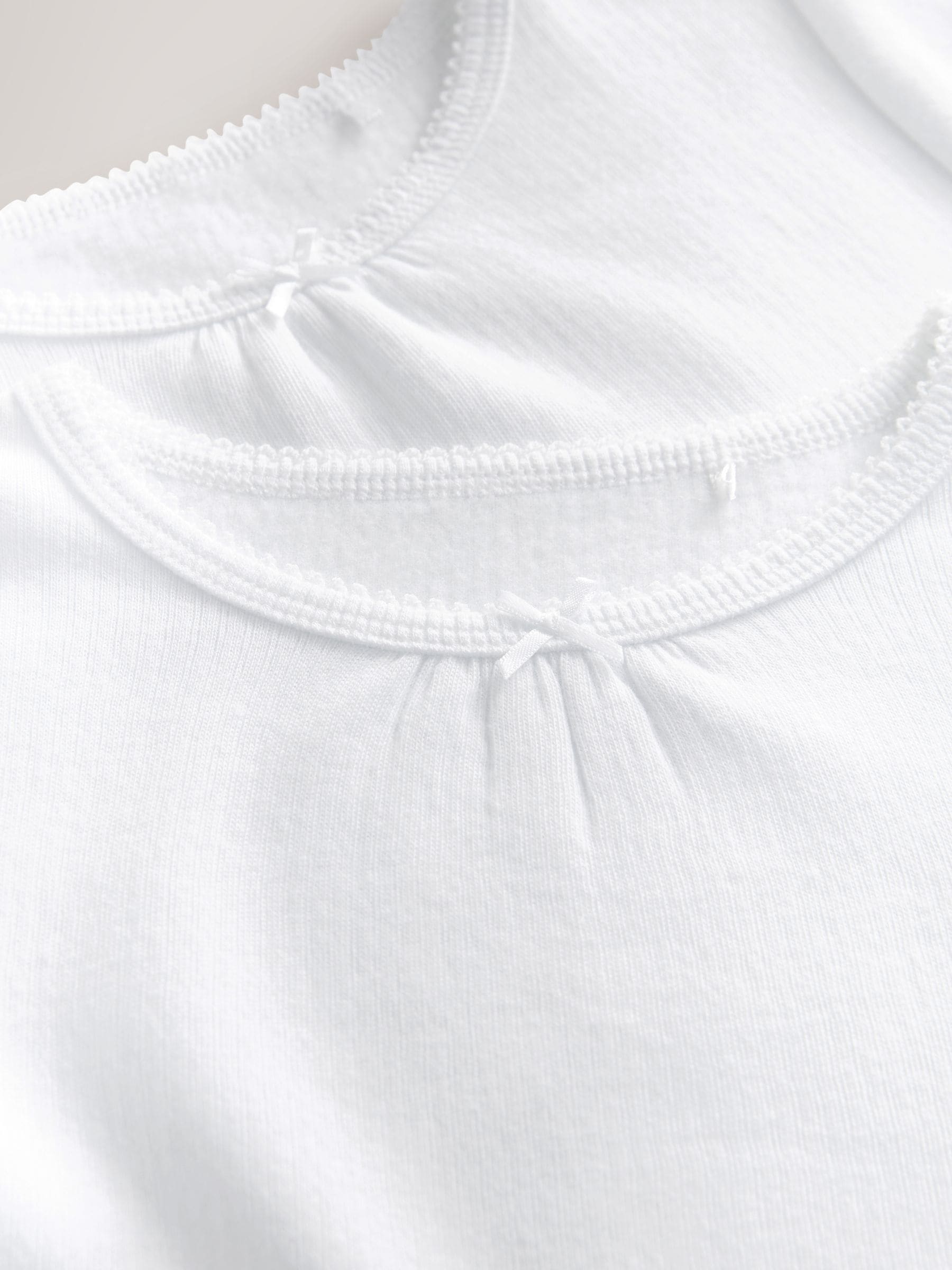 Wit - Set van 2 thermische T-shirts met striksluiting, (2-16jaar)