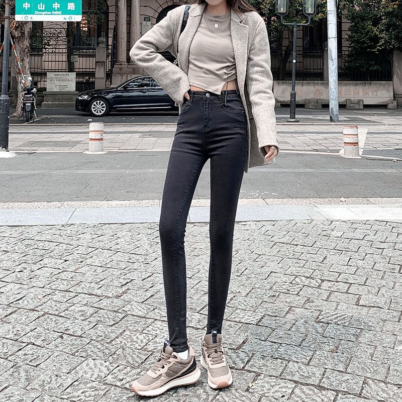 Denimot - High Waist Washed Skinny Jeans (Diverse designs)