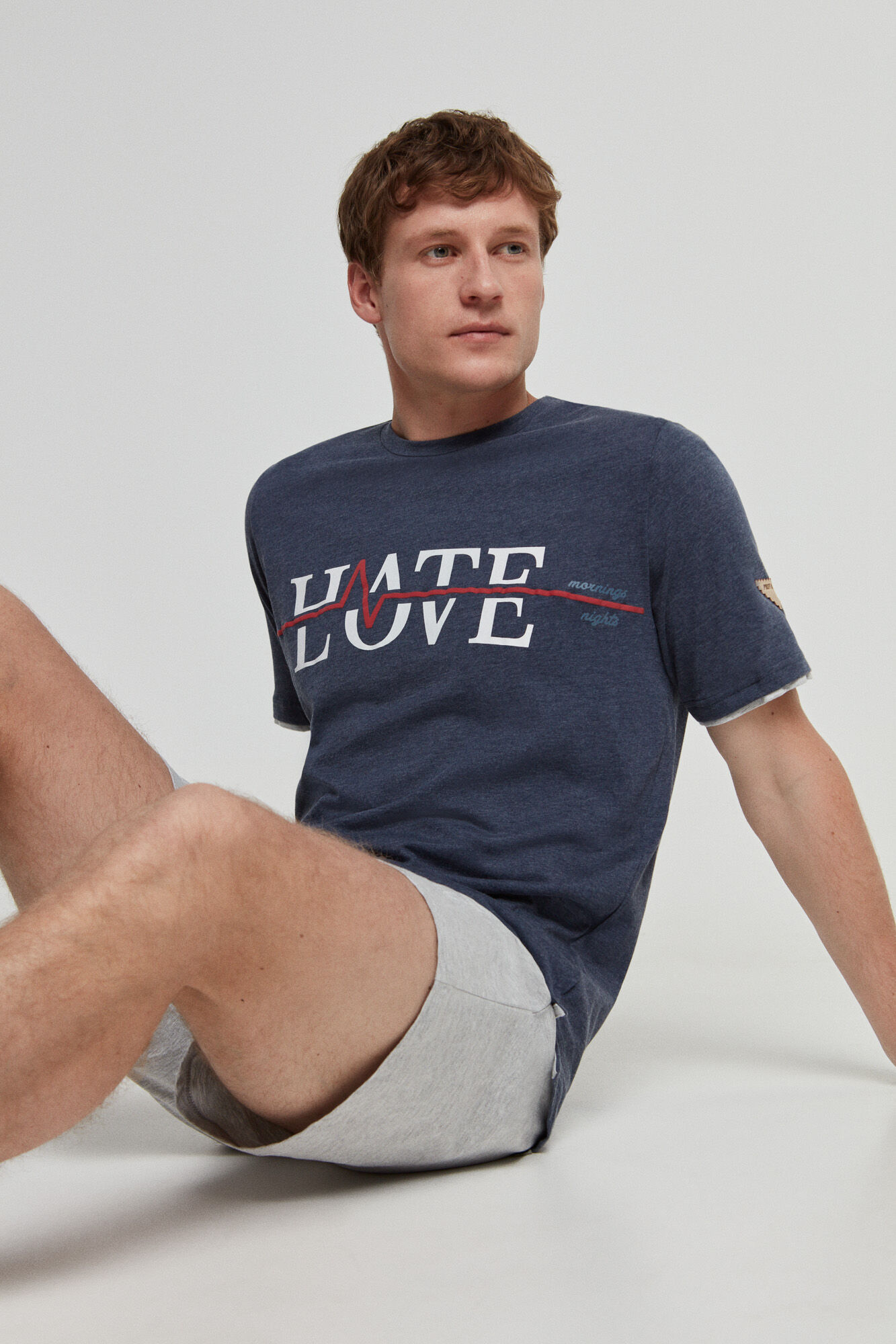 Pijama punto hate love - Azul