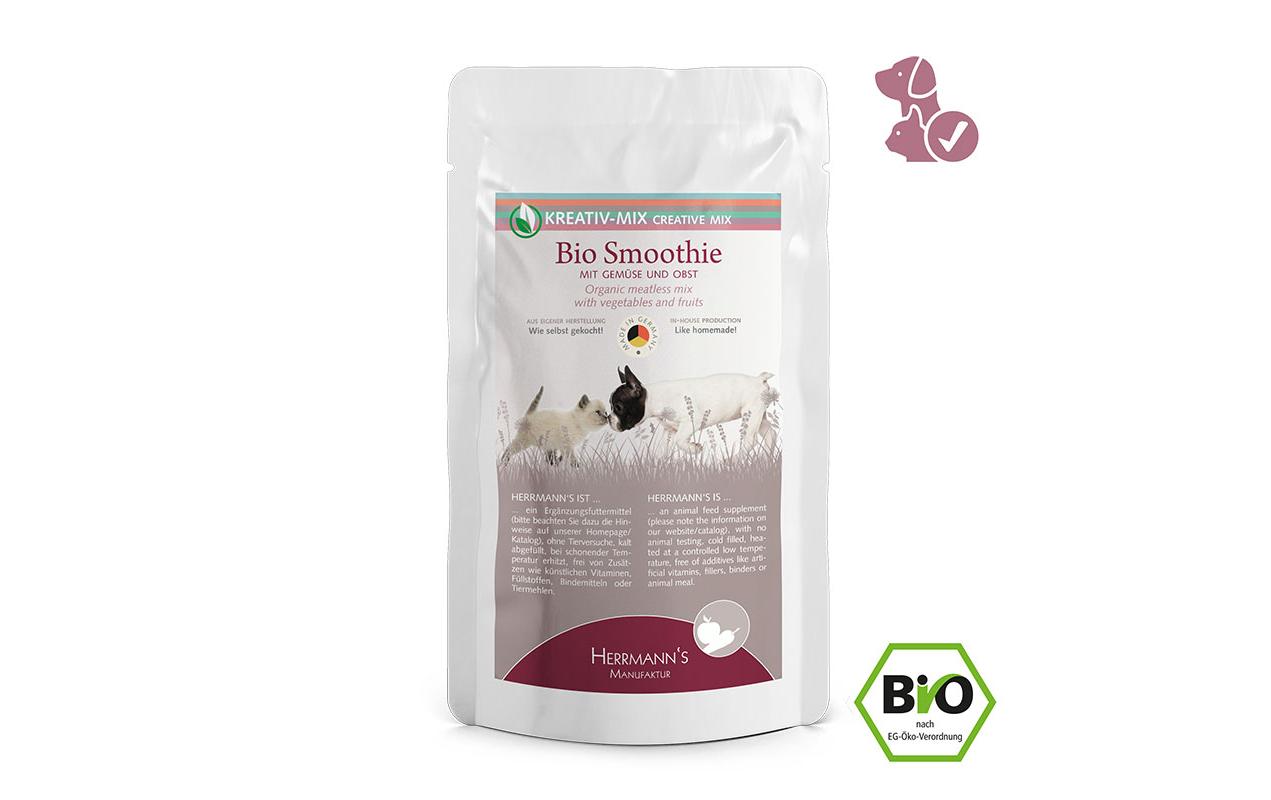Nassfutter Bio Smoothie mit Gemüse und ObstSchmackhafter Energielieferant für Hunde