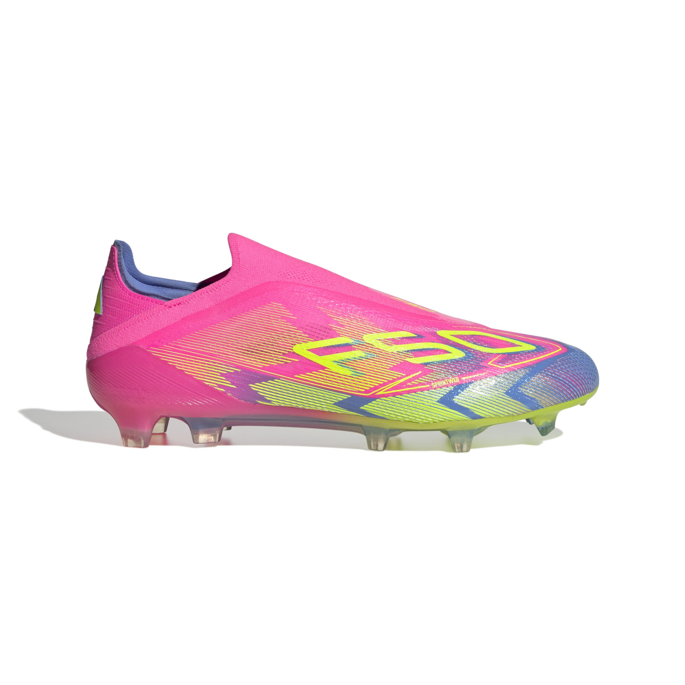 Adidas F50 Elite Veterloze Gras Voetbalschoenen (FG) Roze Neongeel Blauw