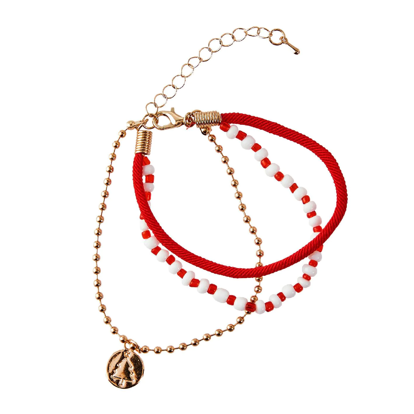 Armband Weihnachten, Baum, gold