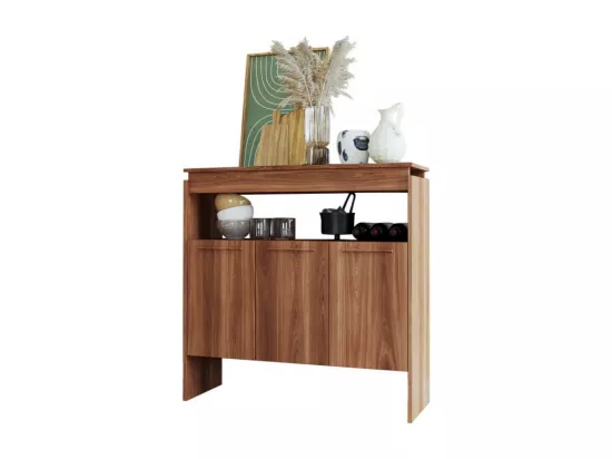 Comptoir BAR 3 Portes 3 Niches Châtaignier FLOAT L 90 H 90 P 29.5 cm
