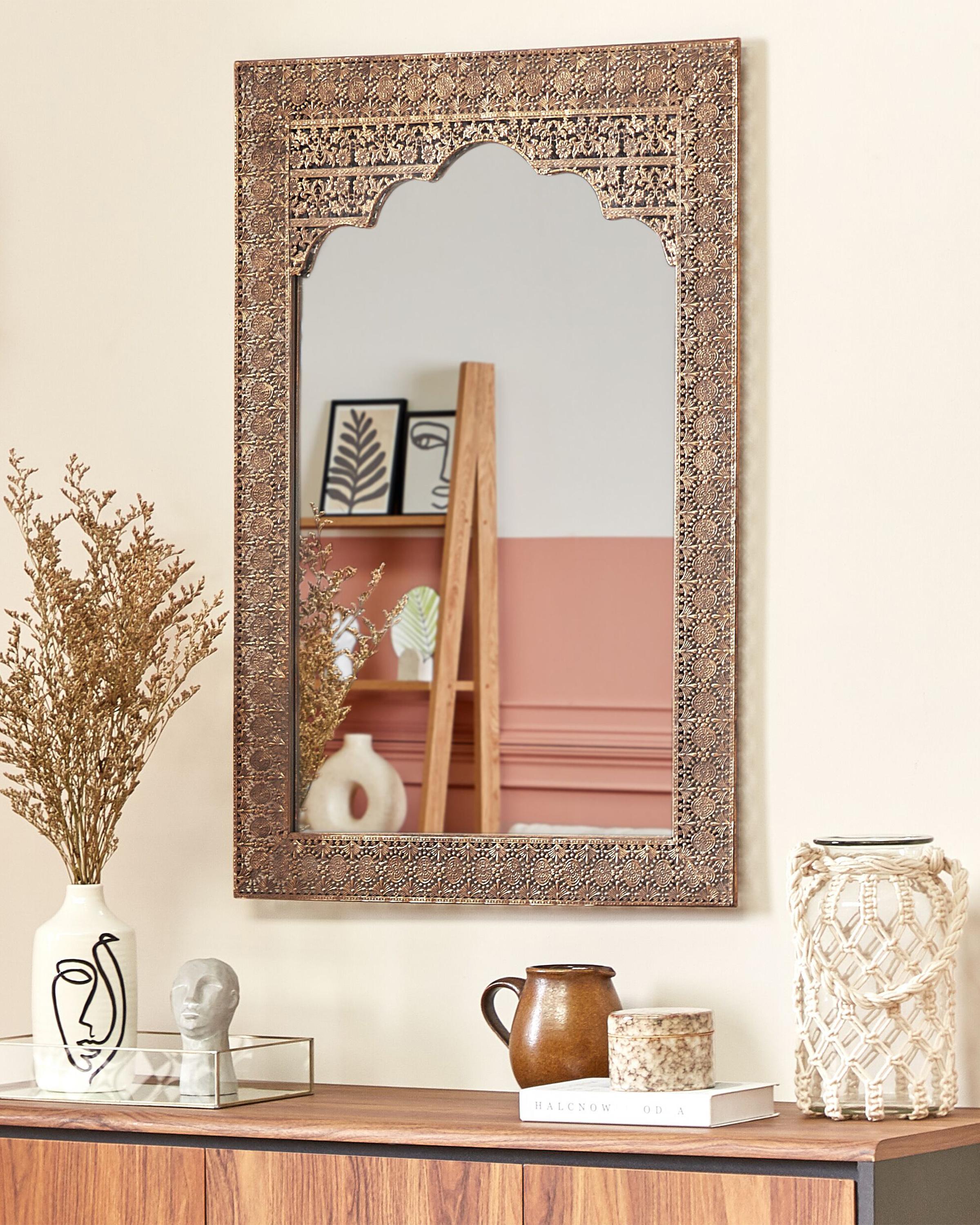 Wandspiegel PALI 60 cm 90 cm Metaal Koper