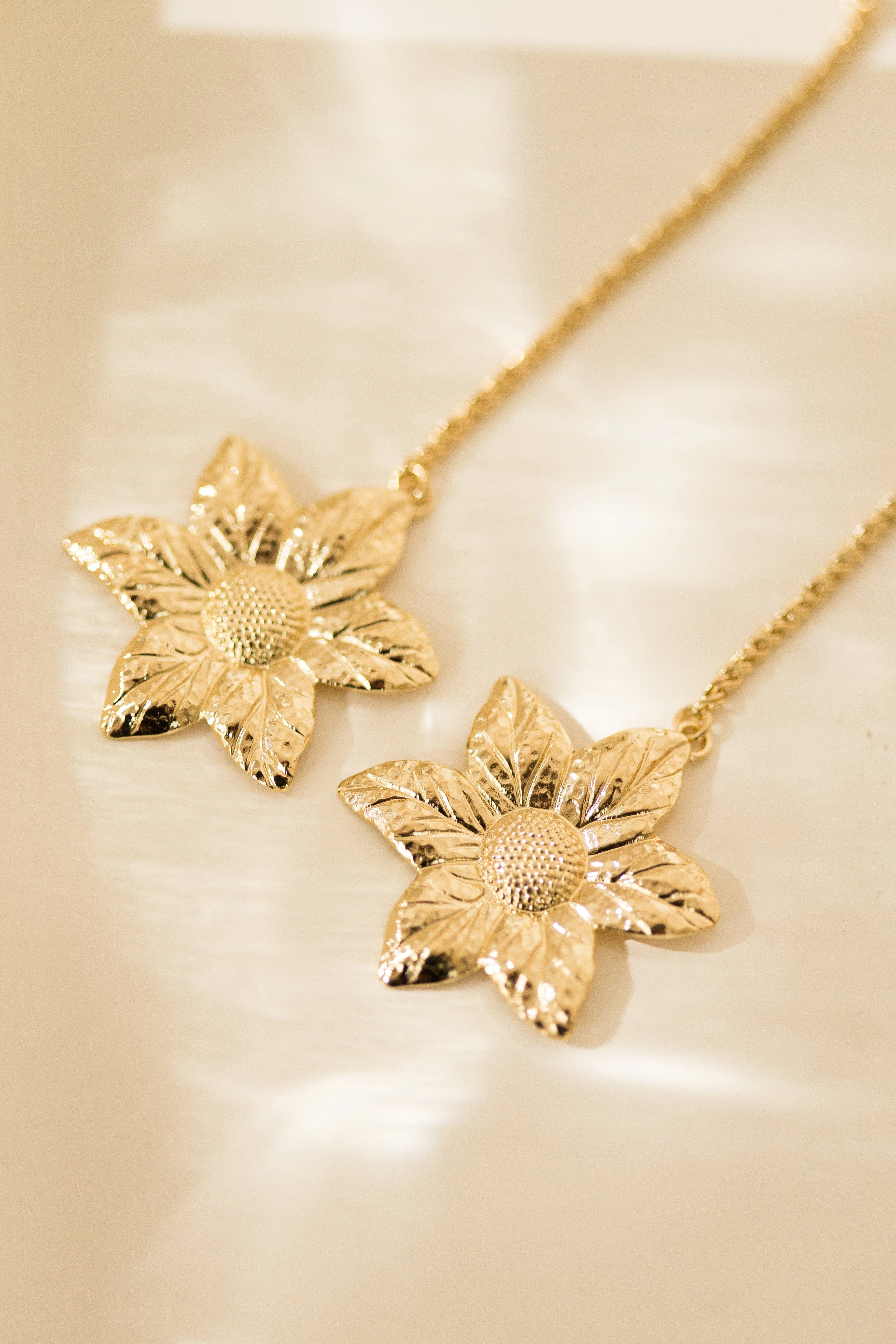 HESPÉRIS - Boucles d'oreilles pendantes fleurs plaqué argent | Argent