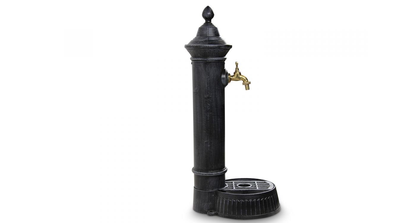 Fontaine de jardin aluminium gris 26x32x72cm