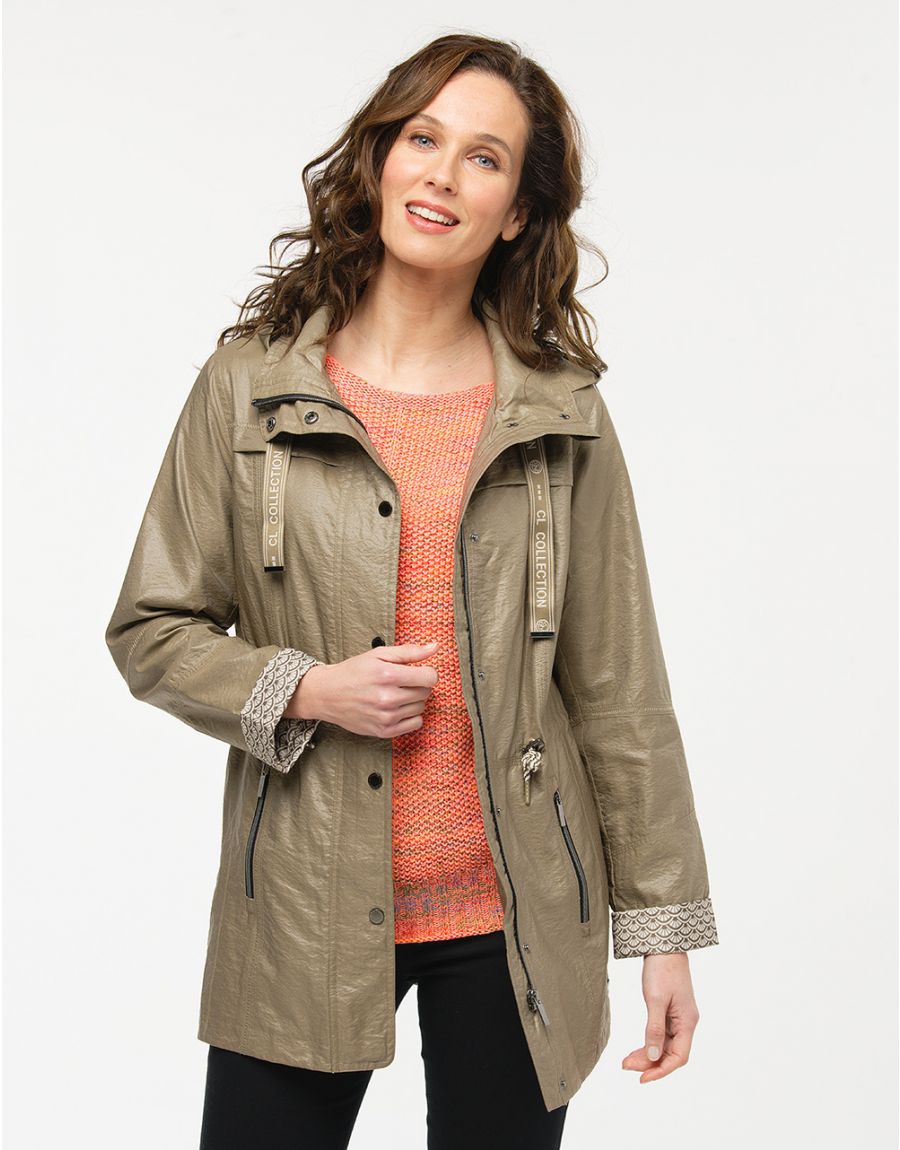 Parka droite vert kaki