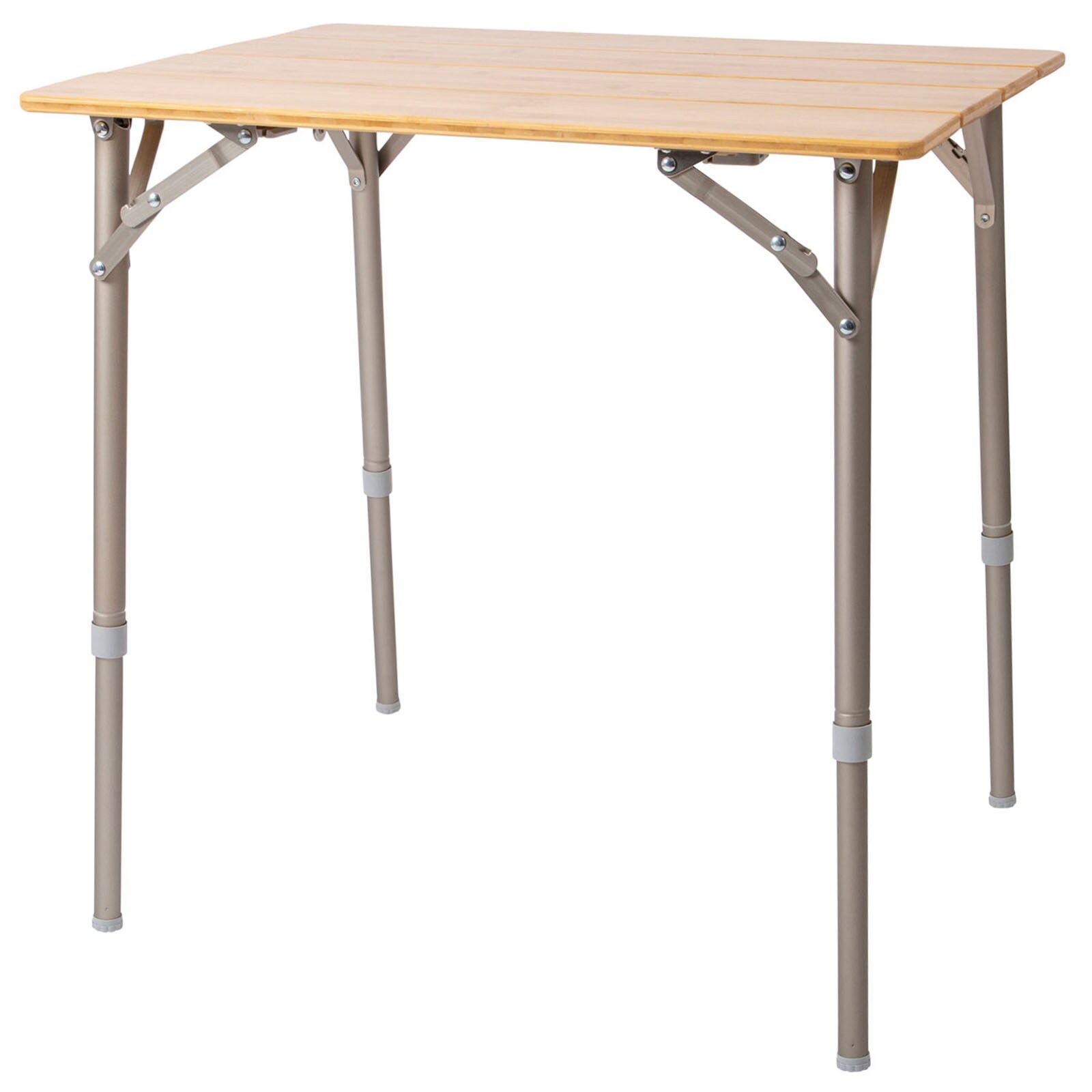 BO-CAMP Camping Gartentisch Klapptisch Falttisch Klappbar verstellbar Alu Bambus Größe: 50 x 65 cm