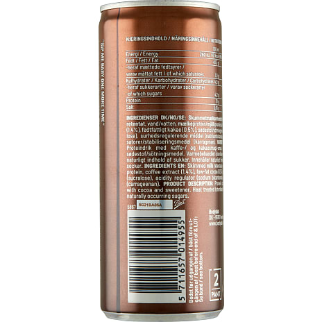 Proteiniskaffe m. chokoladesmag u. tilsat sukker