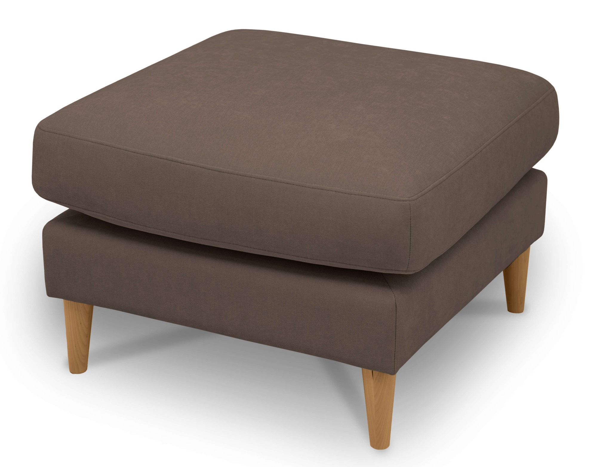 GOODproduct Pouf »Finnian« Polsterhocker 70x70 cm, Chenille, Massivholzfüsse