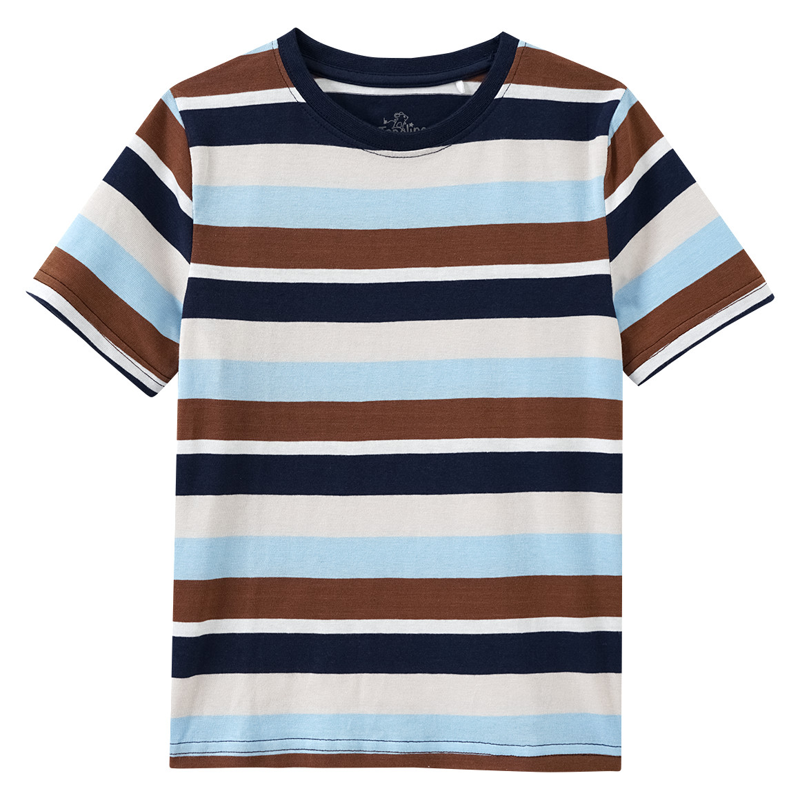 Topolino Jungen T-Shirt mit Streifen braun / hellblau / creme