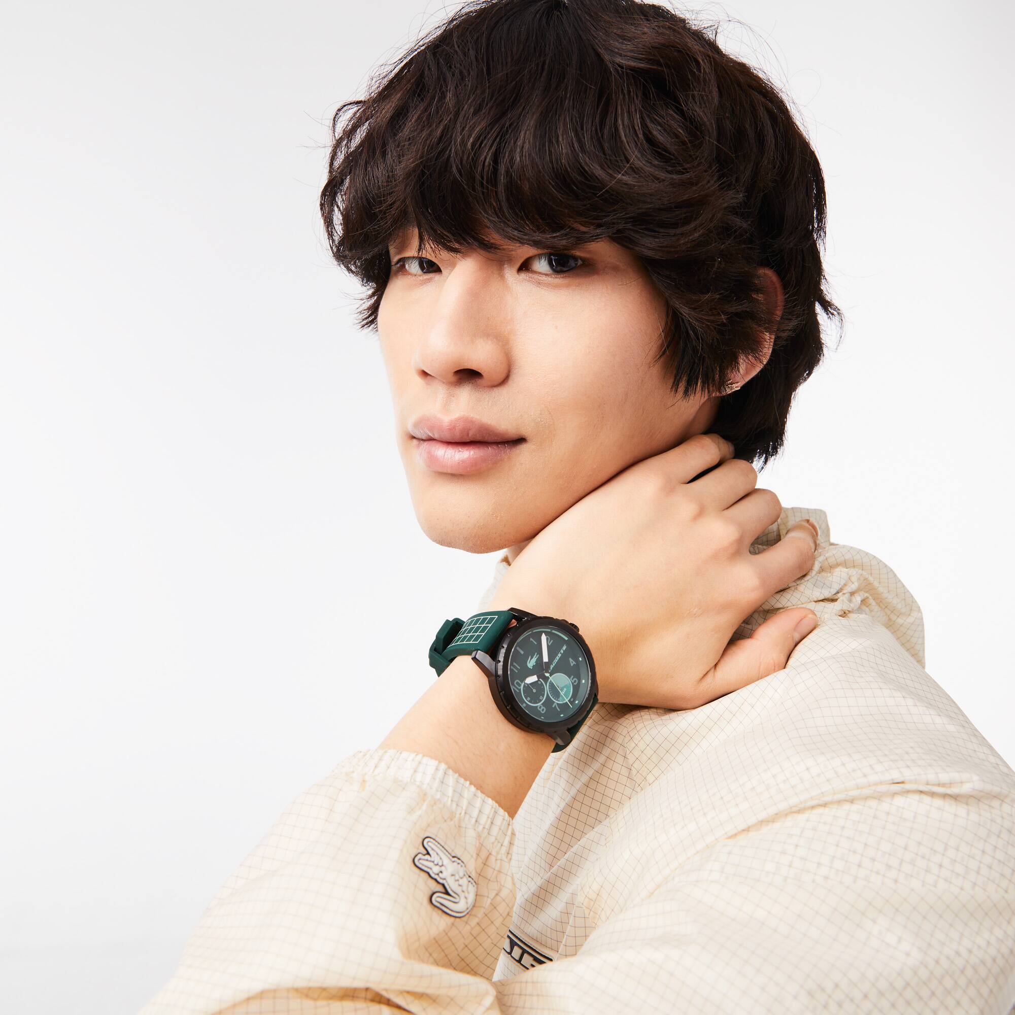Montre 3 aiguilles Ollie silicone vert Montres - Blanc - Lacoste - Homme