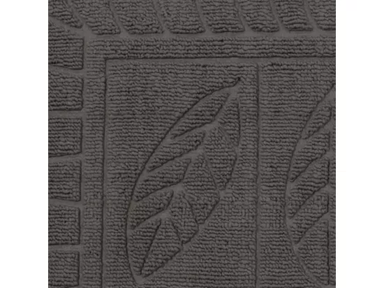 Tapis d'entrée demi-lune - 45 x 75 cm - Feuilles - Gris