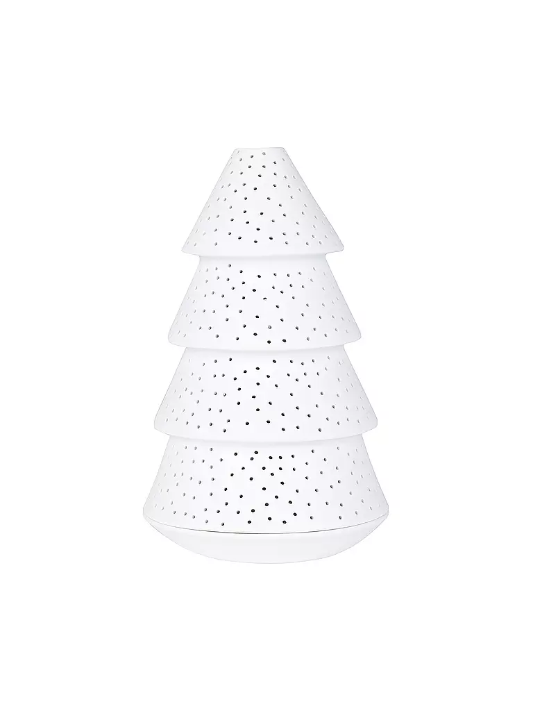 RAEDER Weihnachts Teelicht groß 12,5x21,5cm Weiss weiss