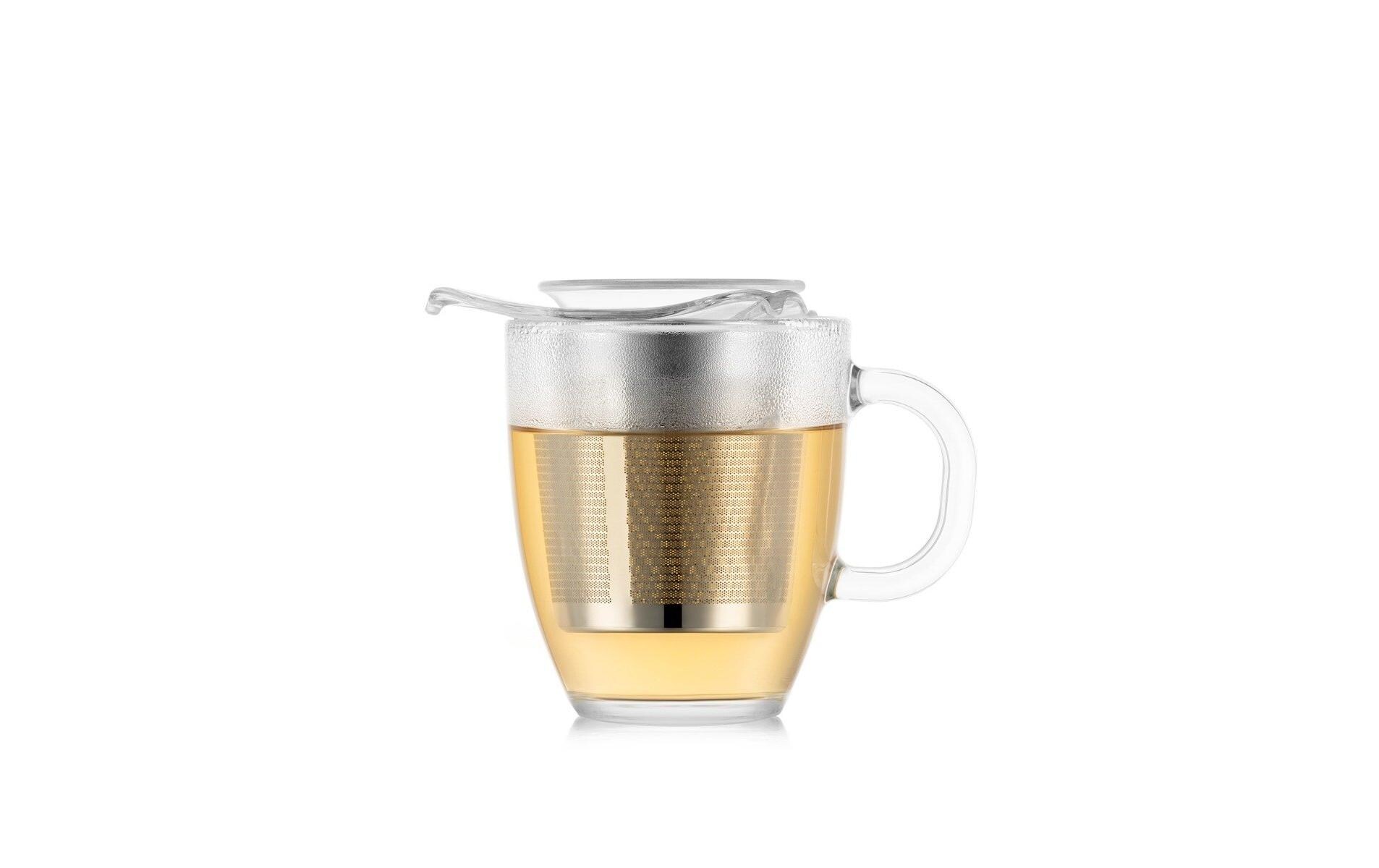 Glastasse mit Edelstahlfilter Yo-Yo Set Verchromt, 0.35 lSet Glastasse mit Edelstahlfilter