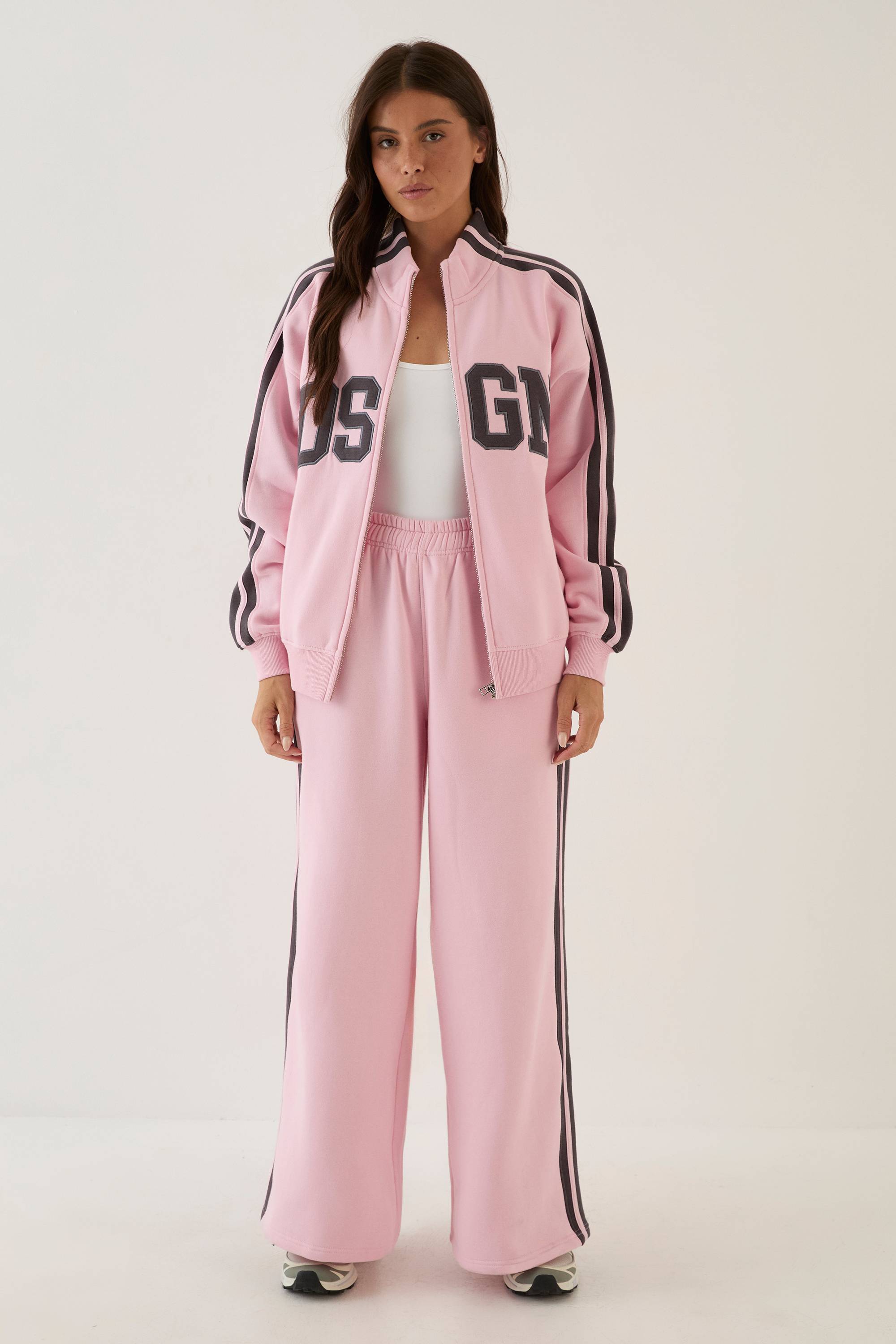 Ensemble De Survêtement Bomber Zippé Col Montant À Bandes Latérales Dsgn Studio