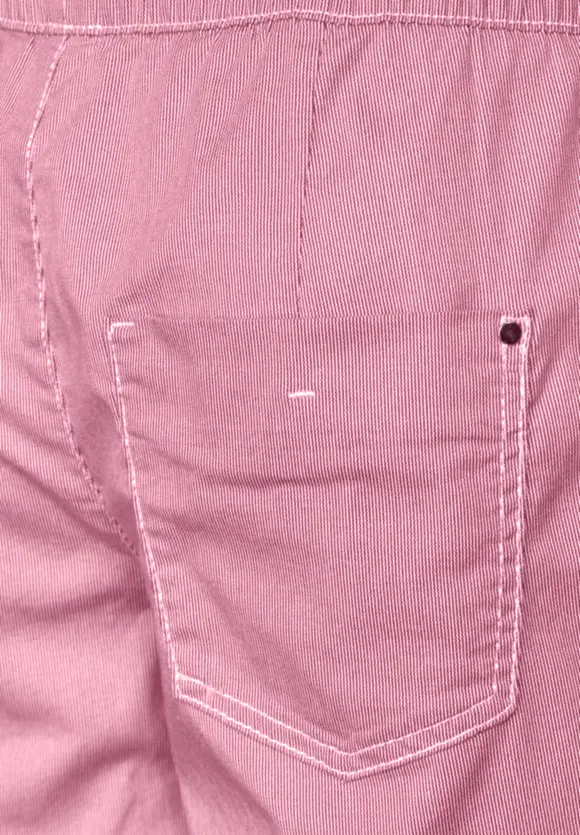 Gestreifte Loose Fit Bermuda - nu pink