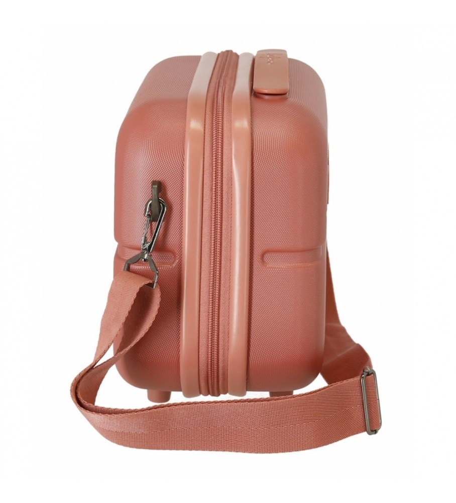 Nécessaire Pepe Jeans em ABS, adaptável a malas de viagem, cor rosa vibrante - 29x21x15cm -