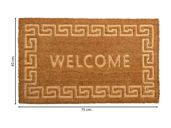 Tapis d'entrée en fibre pressée marron 45x75