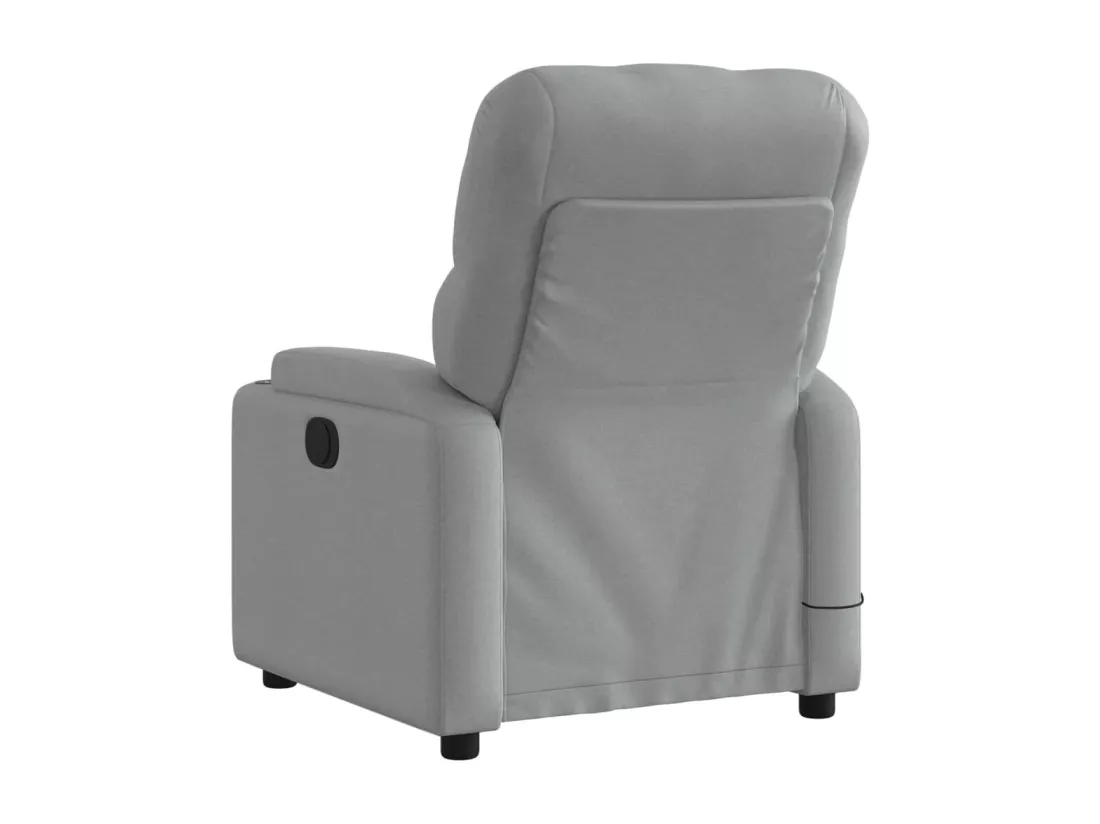 Fauteuil de massage inclinable électrique gris clair tissu