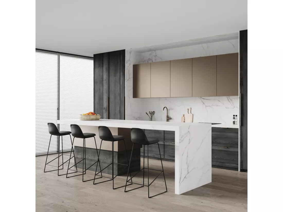Lot de 2 chaises de bar noires 75 cm - Leni