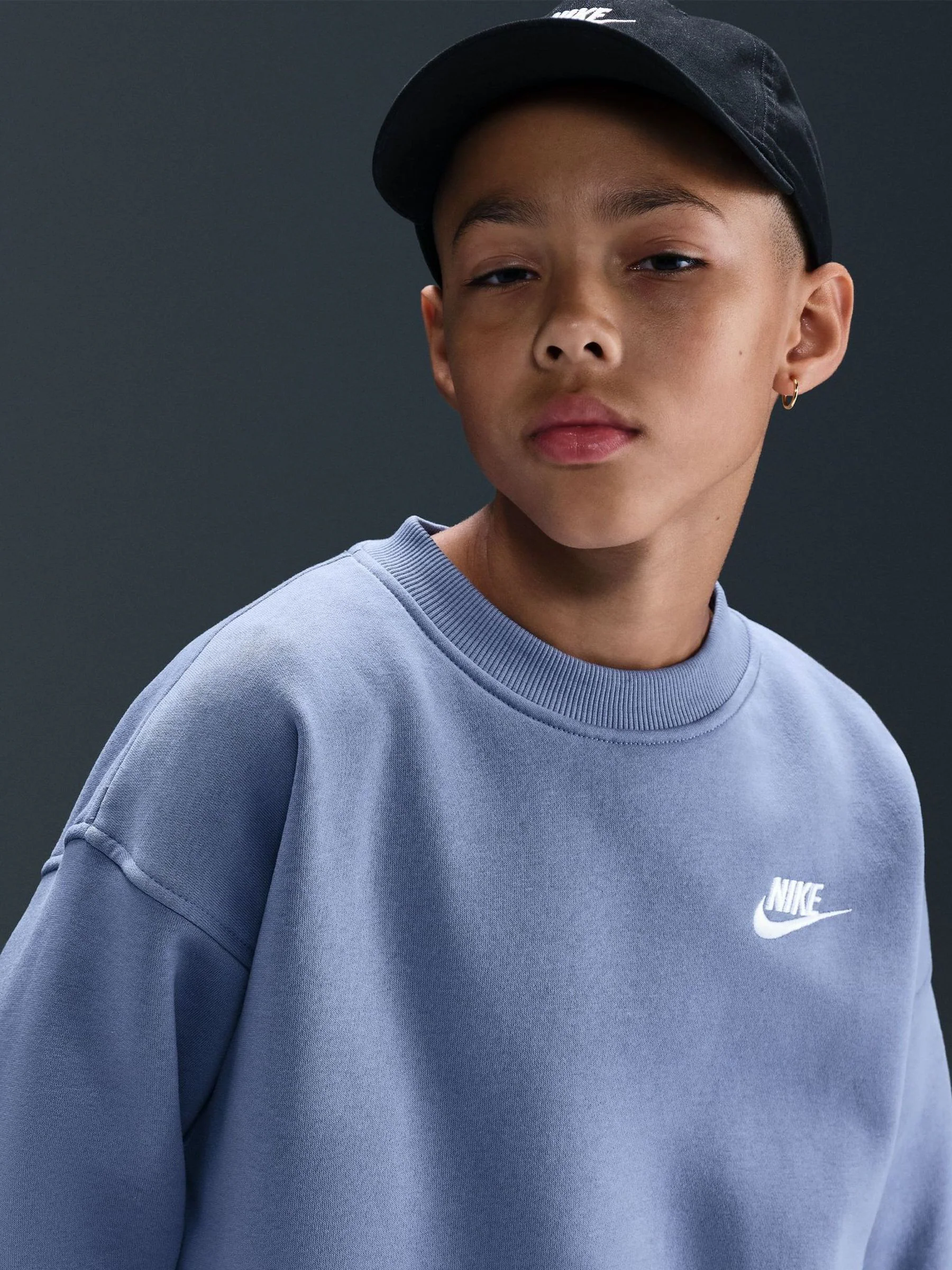 Wereld Indigo Blauw - Nike oversized Club fleece sweatshirt
