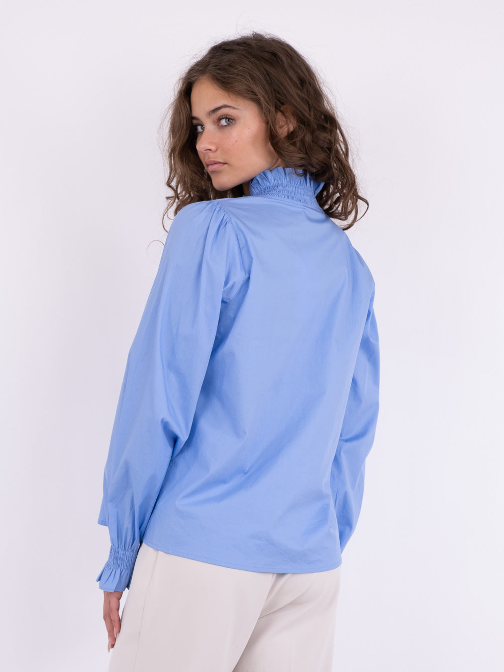 Neo Noir  Brielle Solid skjorte - Sky blue