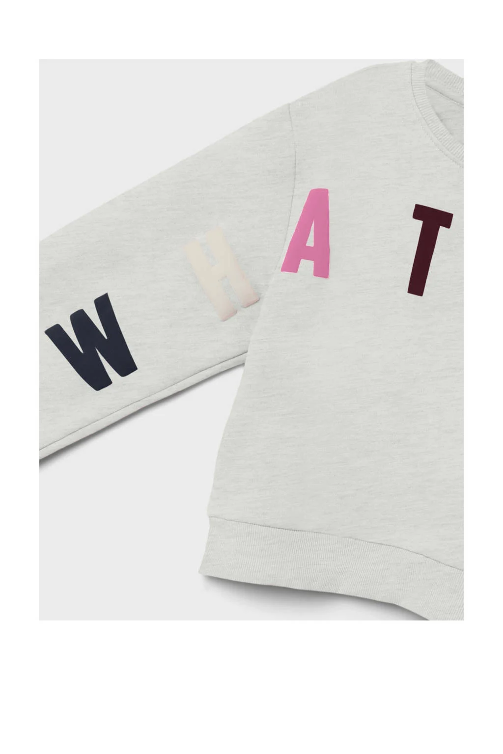 NAME IT KIDS sweater NKFPLILJE met tekst grijs melange