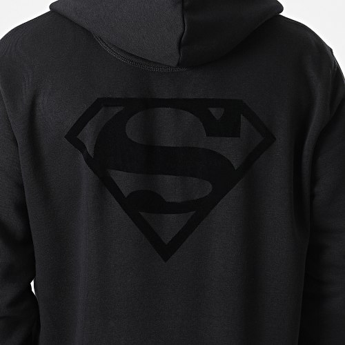 Sweat Capuche Logo Velvet Back Noir Noir