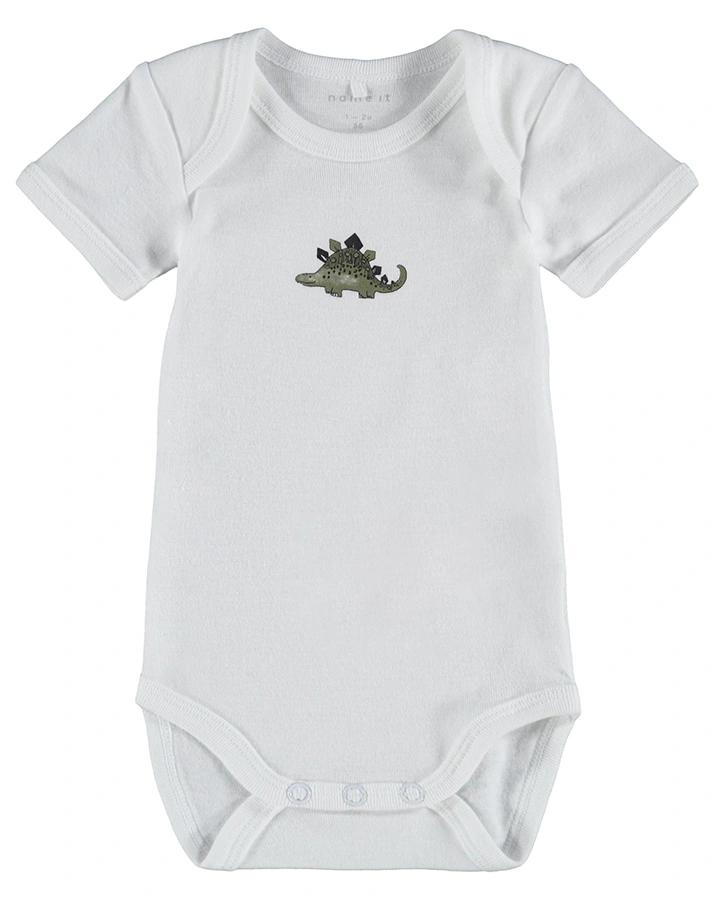 Kurzarm-Body NBFBODY – DINO 3er-Pack in green/weiß