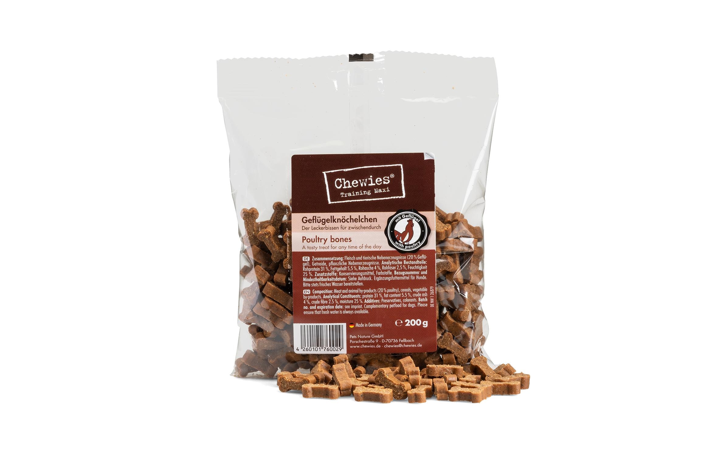 Leckerli Training Maxi Geflügelknöchelchen, 200 gLeckerer Snack in Maxi-Knochenform