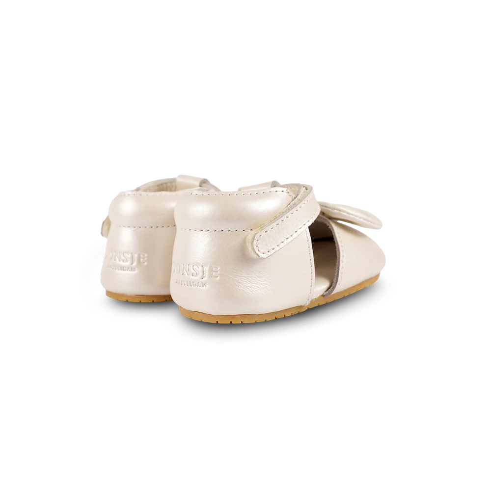 Meau Shoes | Off White Metallic Leather