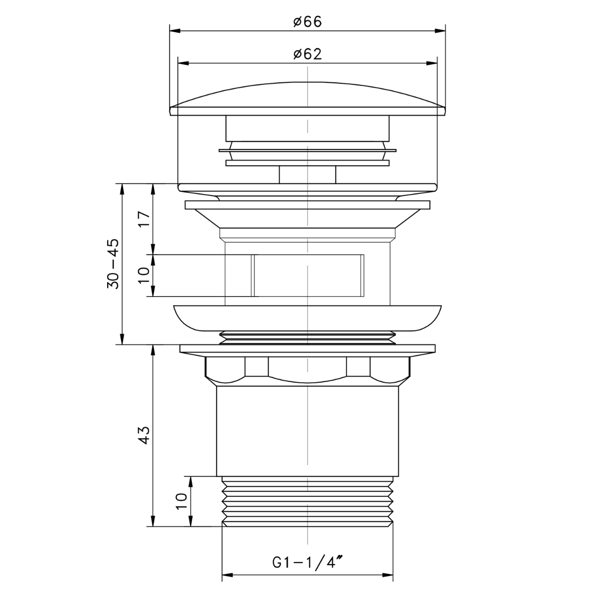Aqualine clickwaste 5/4