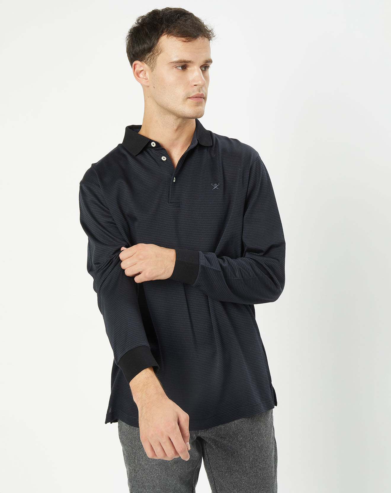 Hackett London Polo Classic Fit Pied-de-poule noir/bleu marine