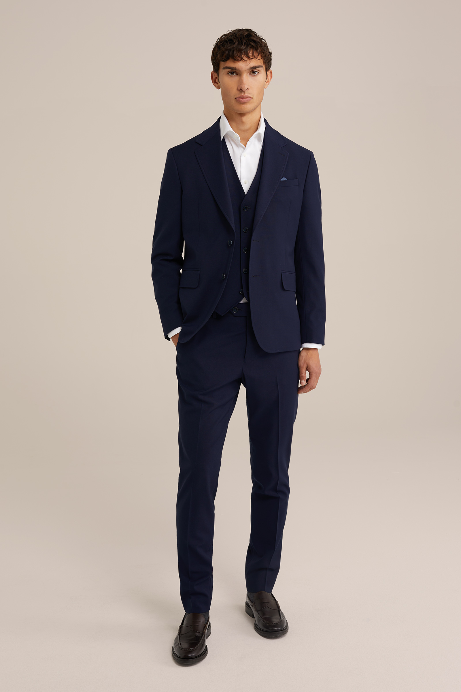 premium wolmix gilet WE Fashion Donkerblauw