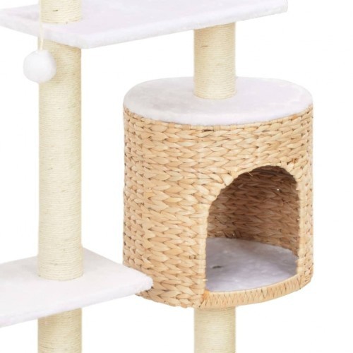 Arranhador para gatos com pelúcia e sisal, marrom