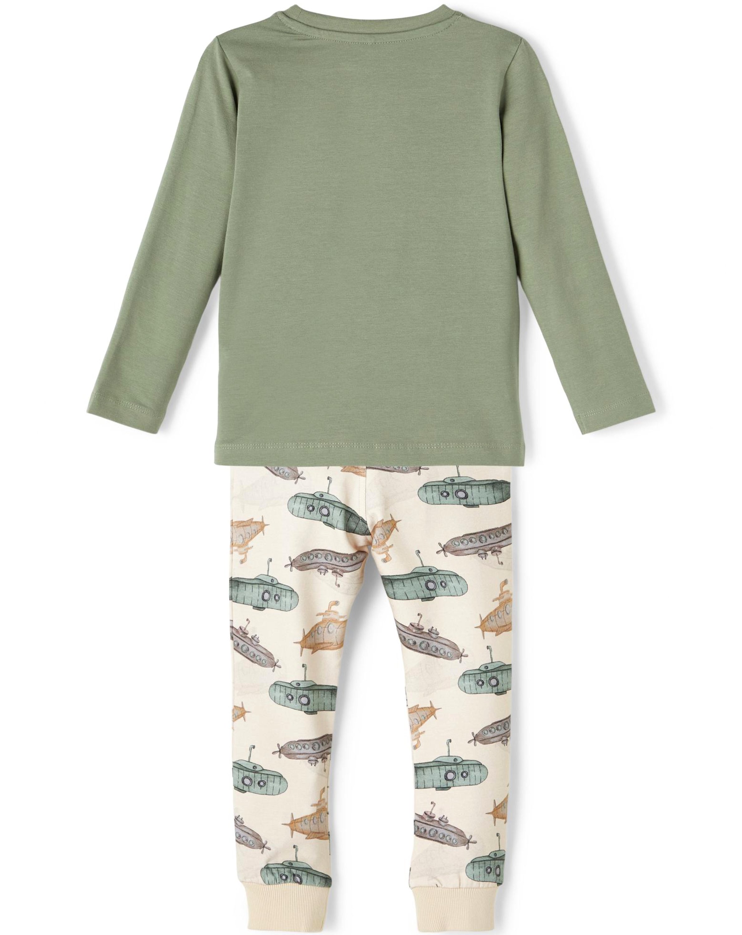 T-Shirt NMMFELIX mit Sweathose in hedge green